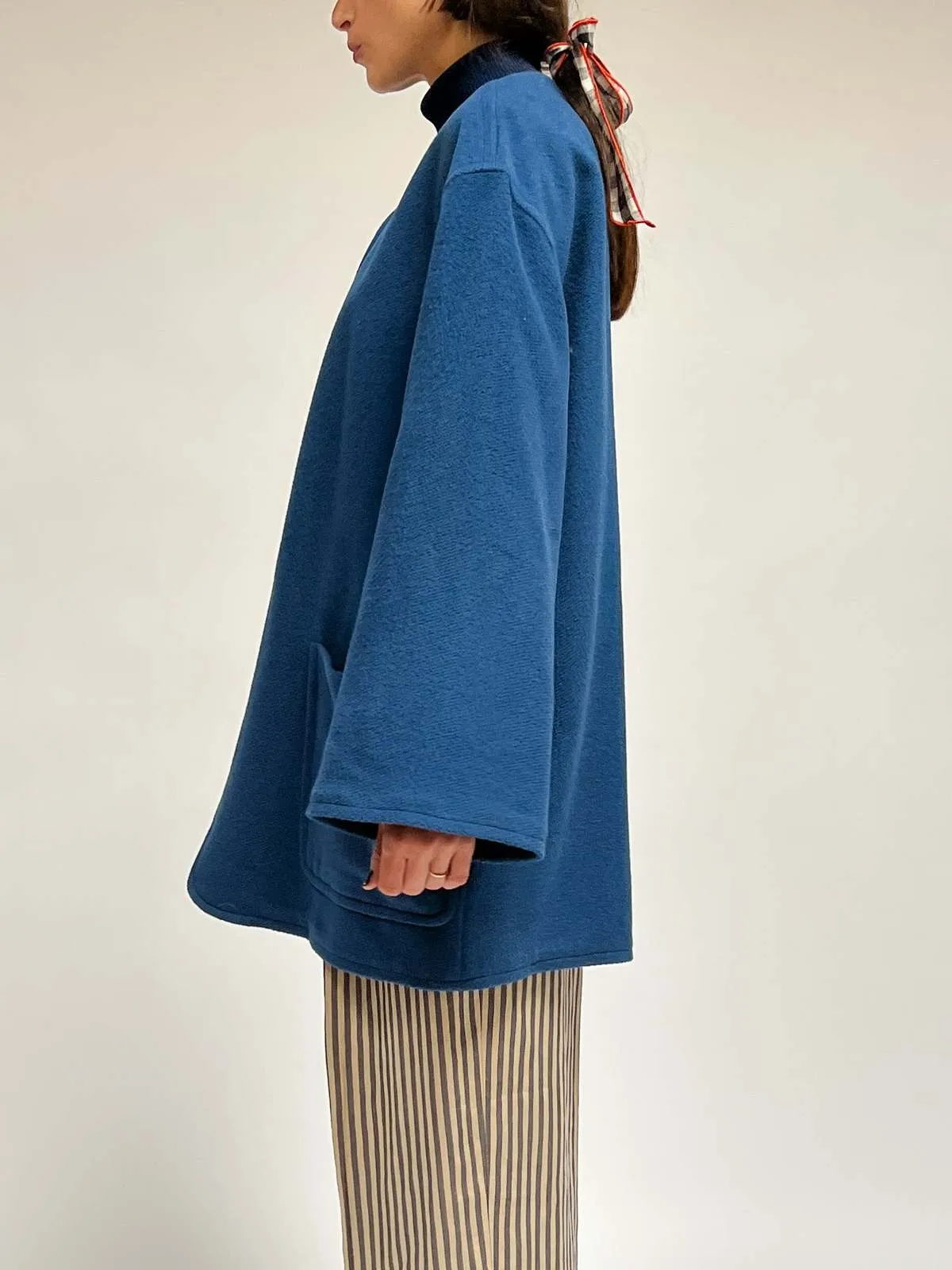 Ferragamo Wool Swing Coat - Blue