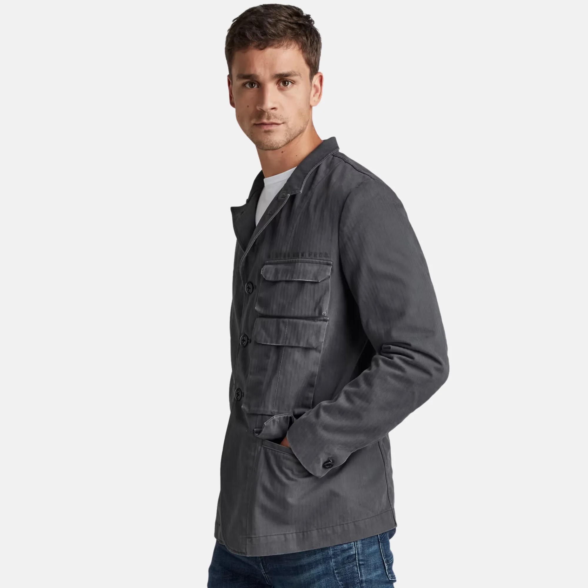 G-Star Raw Stacked Grey Pocket Blazer