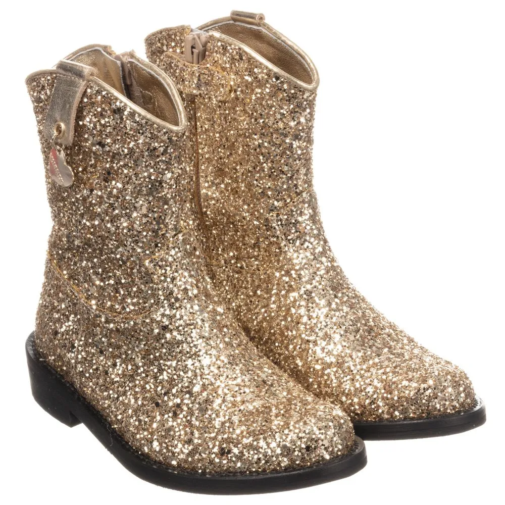 Gold Glittery Boots