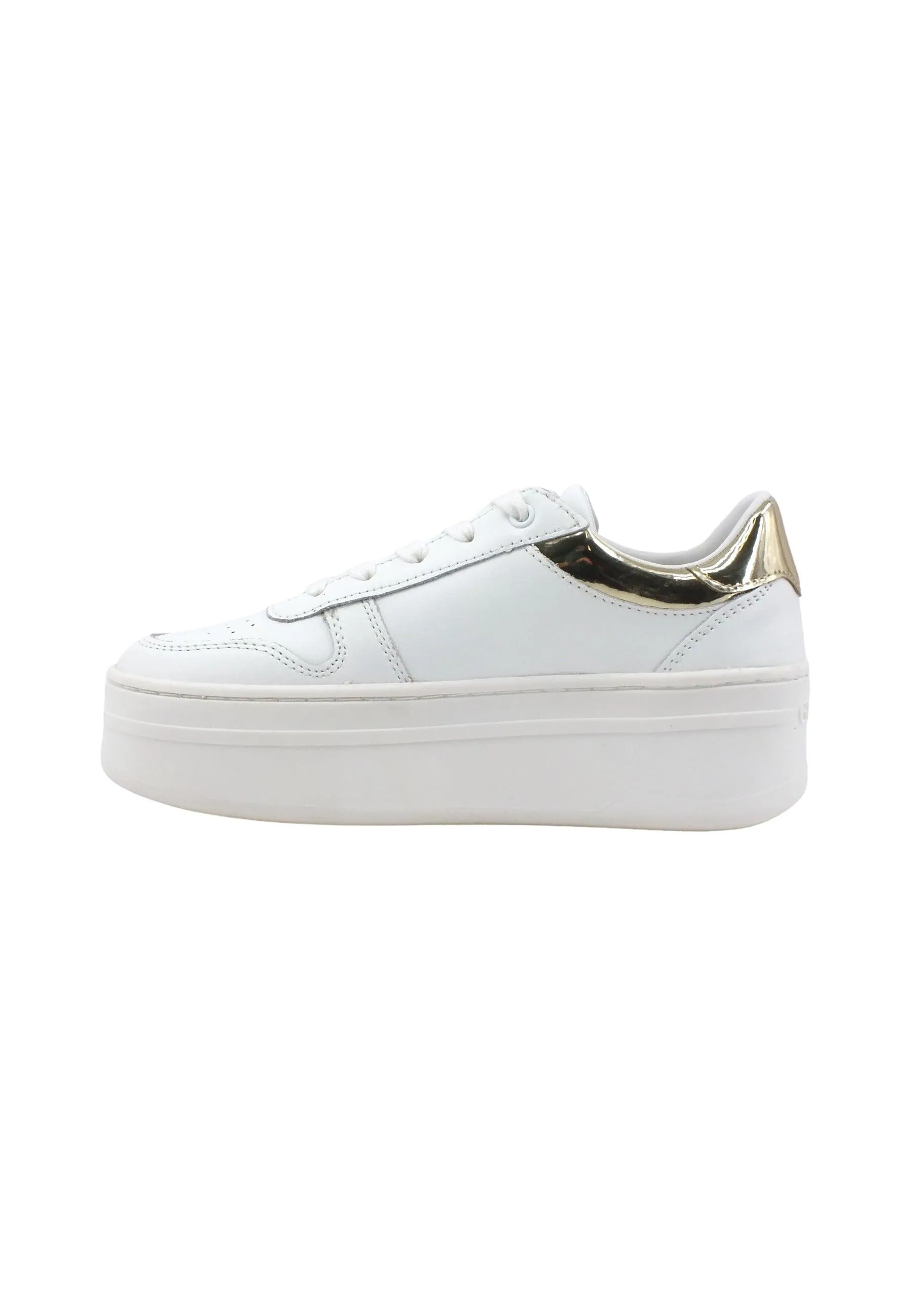 GUESS Sneaker Platform Donna White Gold FL7LIFLEA12