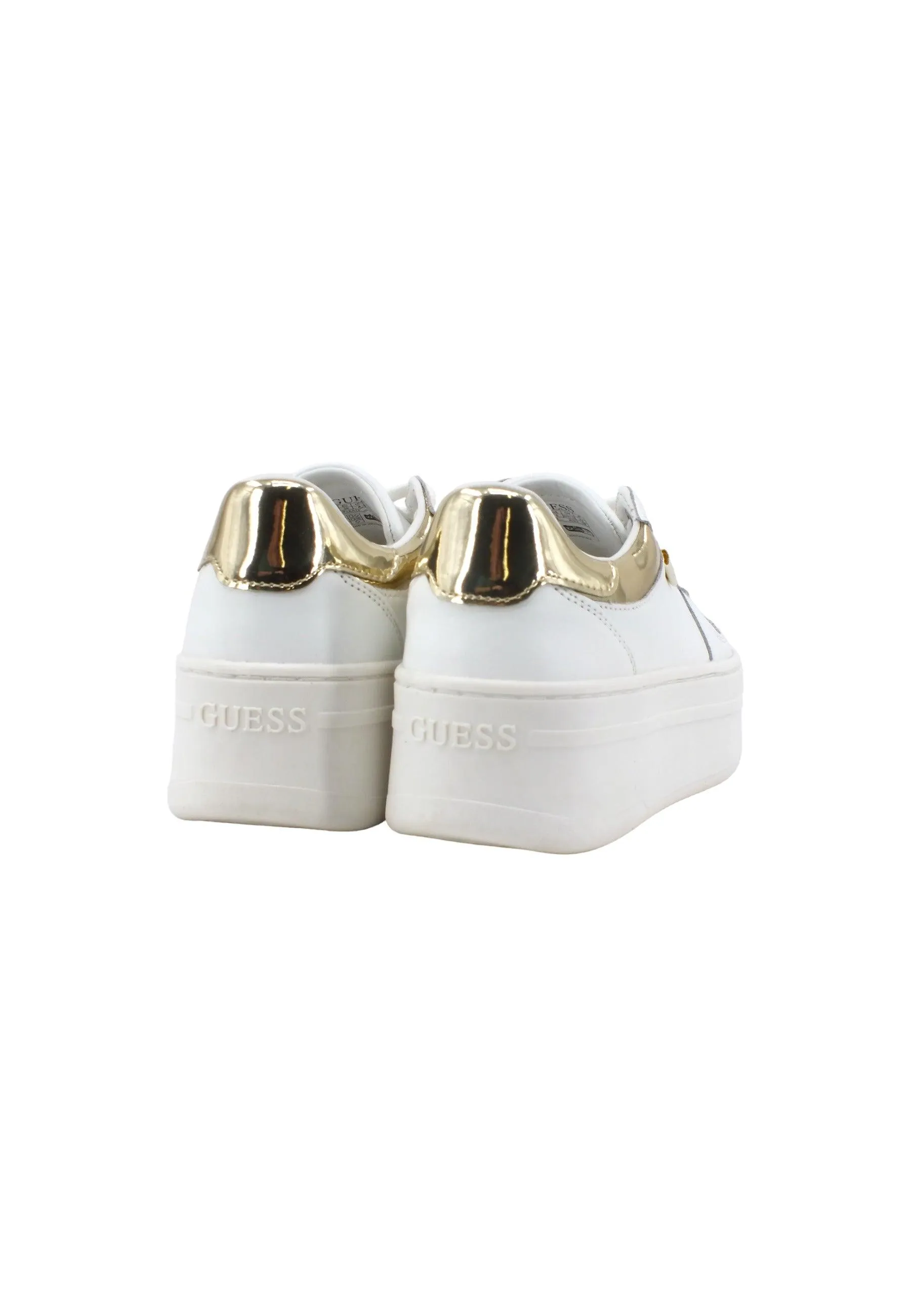 GUESS Sneaker Platform Donna White Gold FL7LIFLEA12