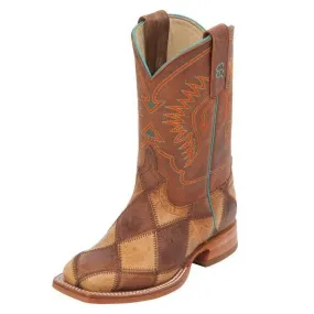 Horse Power Crazy Train Patchwork Western Boot