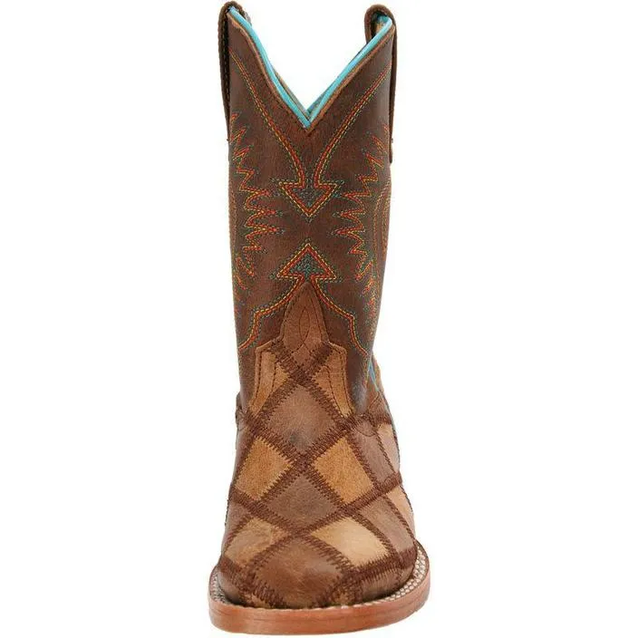 Horse Power Crazy Train Patchwork Western Boot