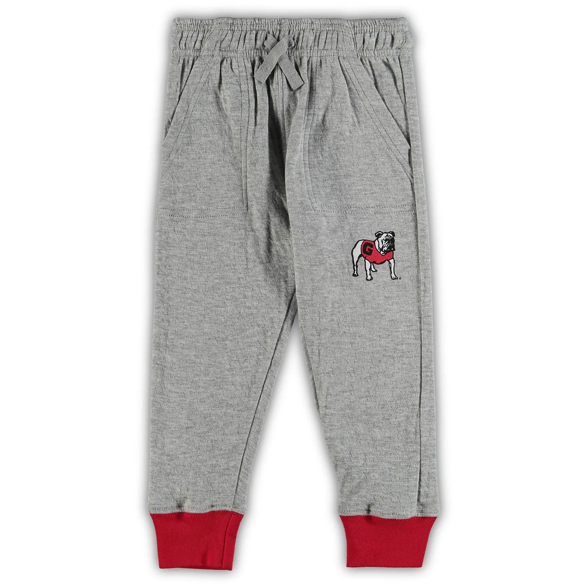 Infant Wes & Willy Heathered Gray/Red Georgia Bulldogs Jie Jie Long Sleeve Bodysuit & Pants Set