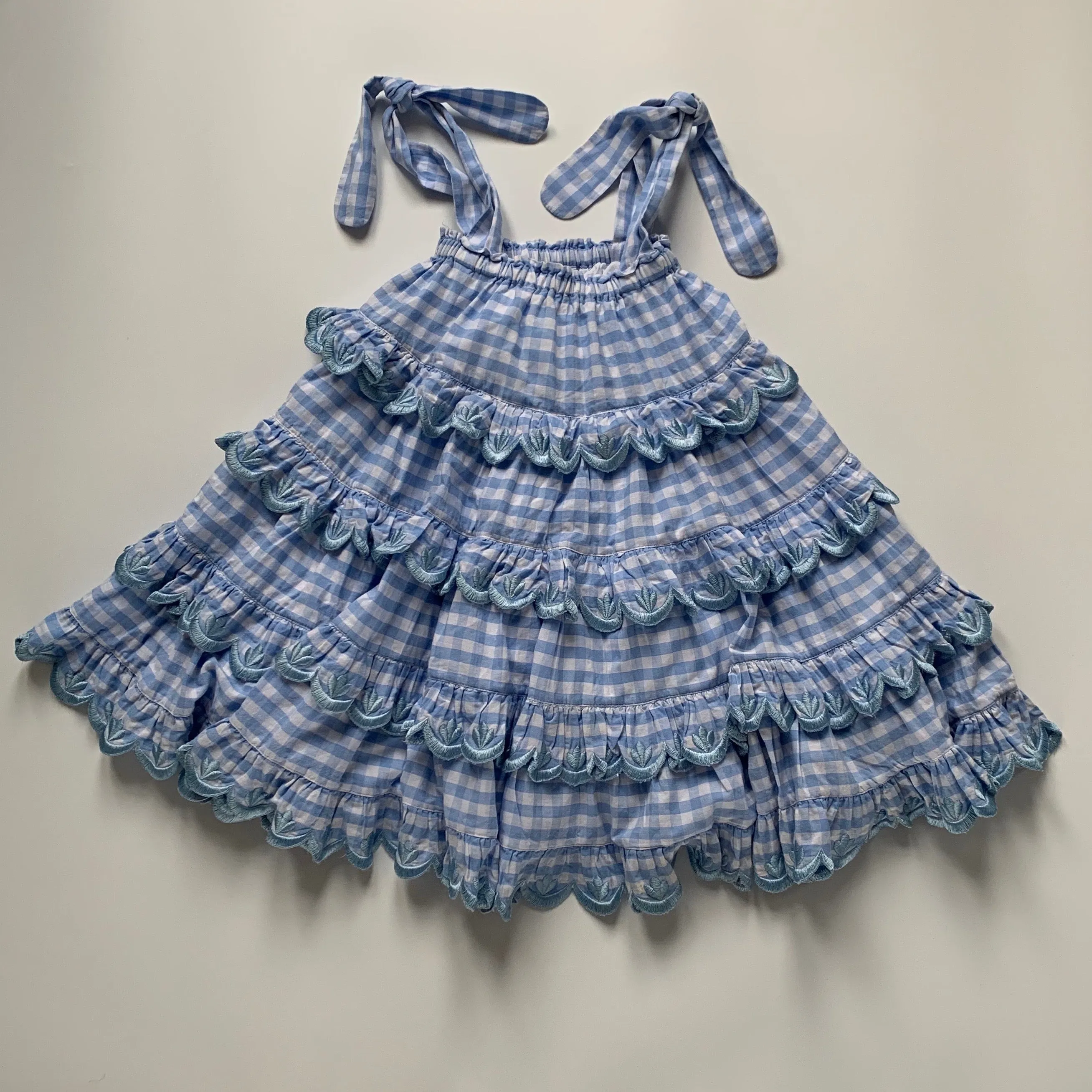 Innika Choo Blue And White Gingham Dress: 6 - 8 Years