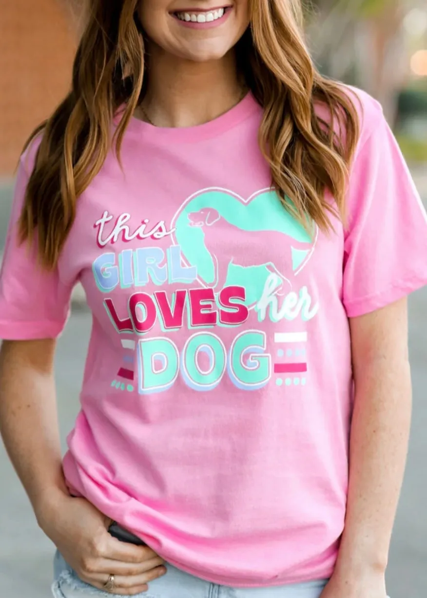 Jadelynn Brooke Dog Lover Tee in Pink.