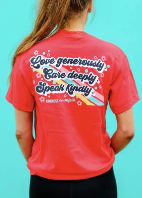 Jadelynn Brooke Love Generously T-shirt Deep Coral