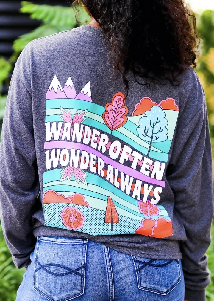 Jadelynn Brooke Wander Often Wander Always Long Sleeve Charcoal - Shop Now