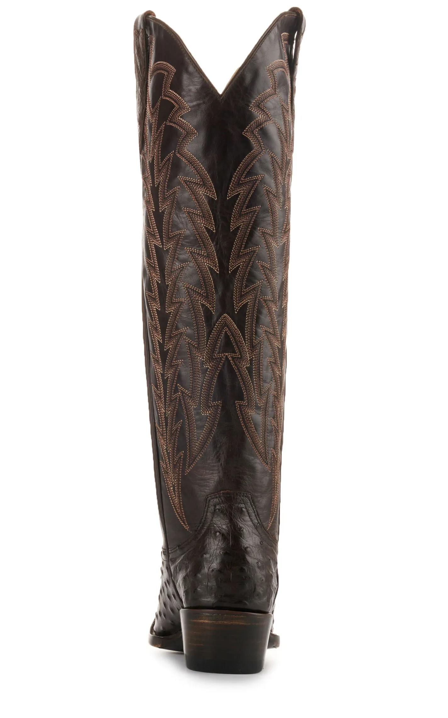 JRC & Sons Women's Jacqueline Leather Snip Toe Tall Cowboy Boot in Nicotine