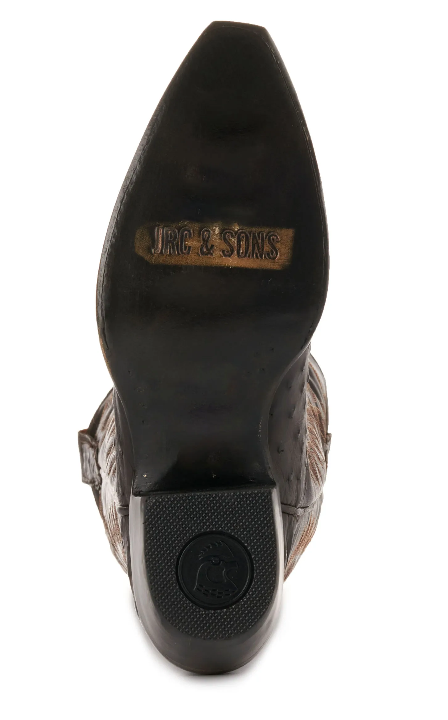 JRC & Sons Women's Jacqueline Leather Snip Toe Tall Cowboy Boot in Nicotine