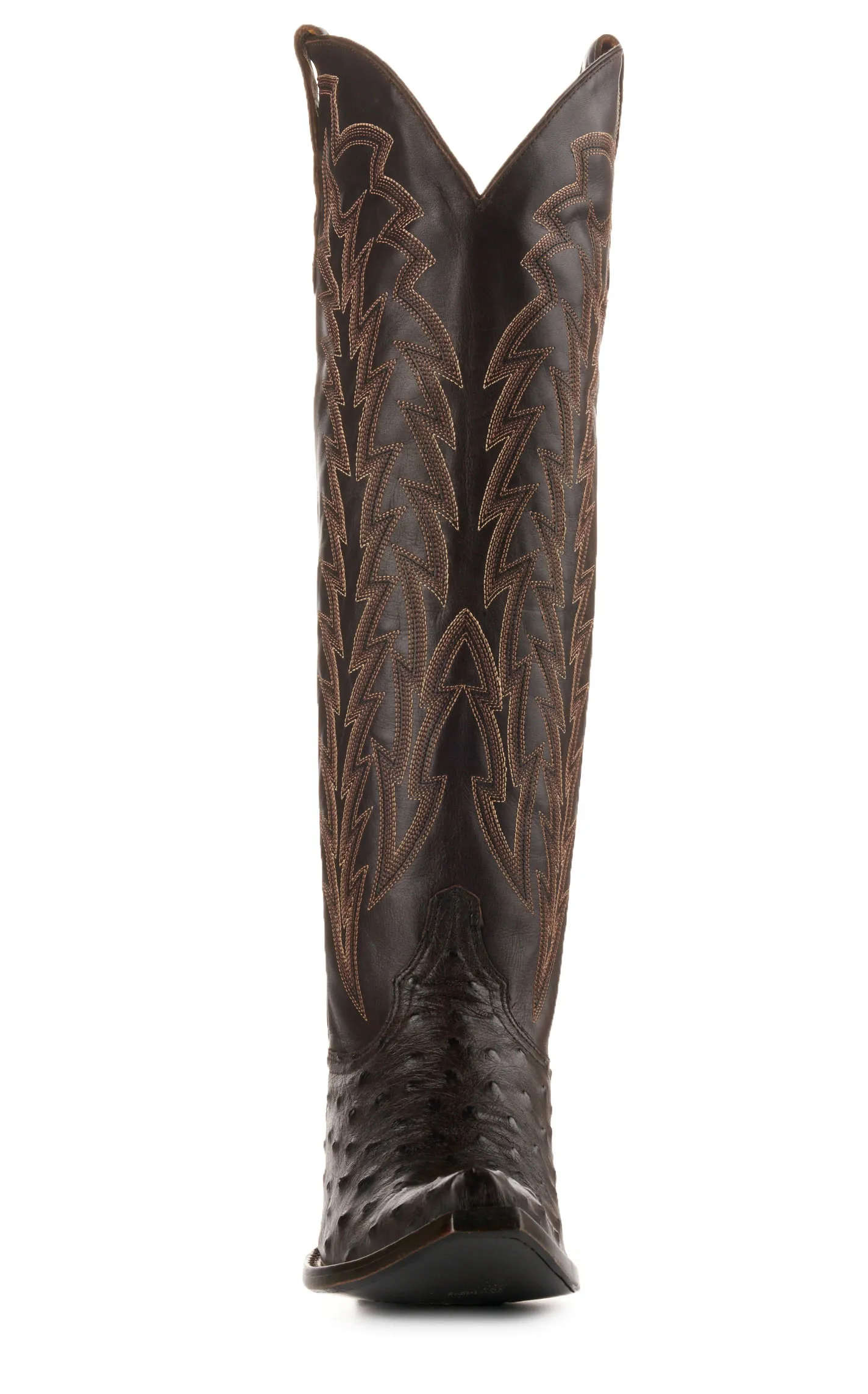 JRC & Sons Women's Jacqueline Leather Snip Toe Tall Cowboy Boot in Nicotine