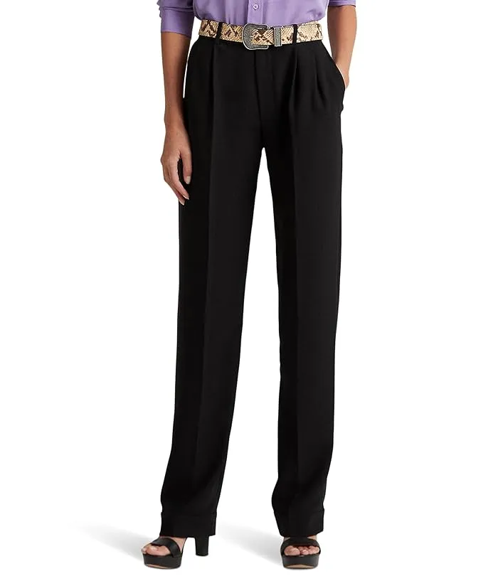 Lauren Ralph Lauren Pleated Sablé Crepe Pants Women's