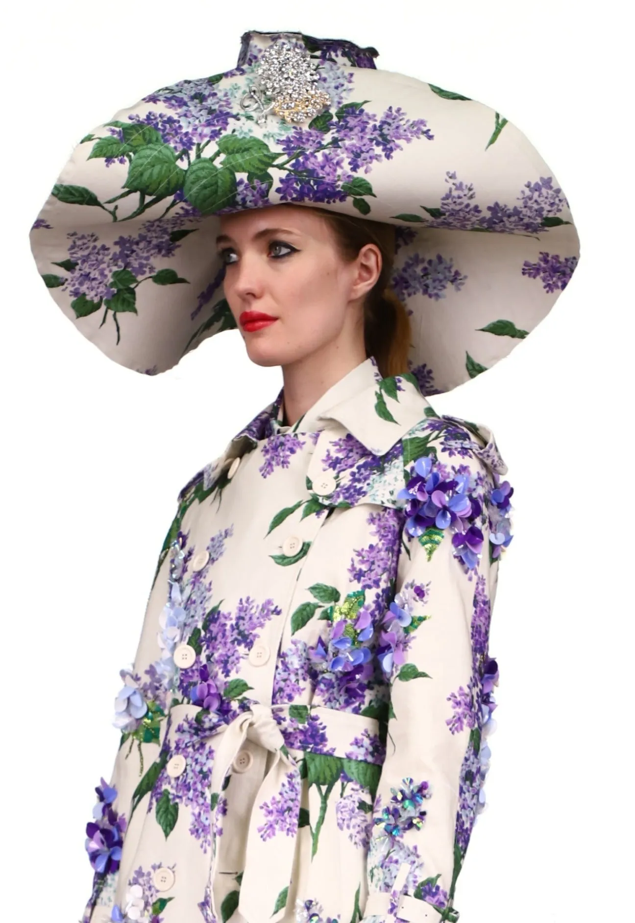 'LILAC GARDEN' WIDE BRIM HAT