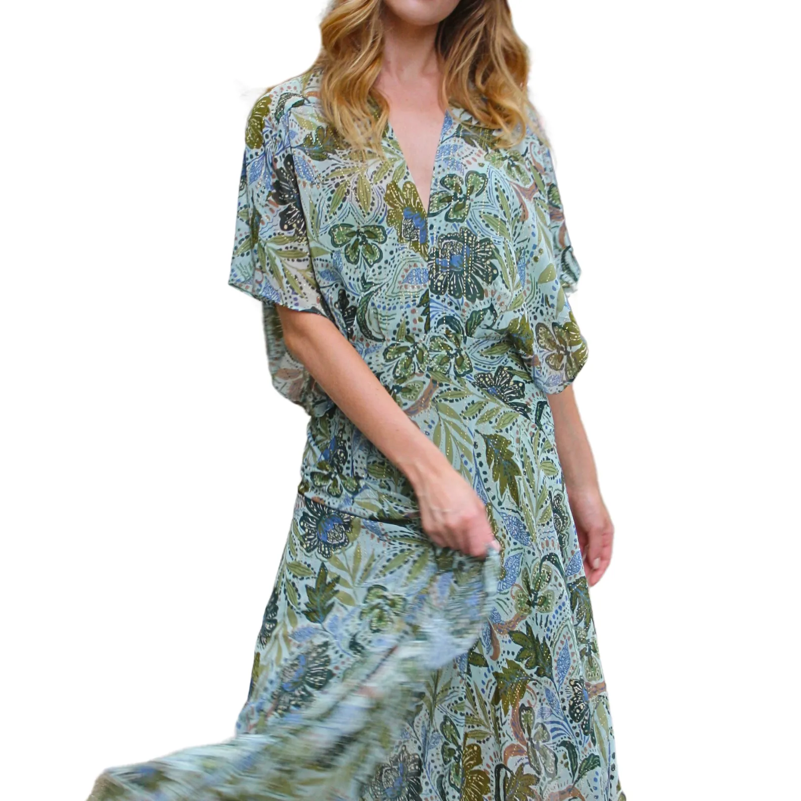 Lily V Neck Maxi Dress, Floral Print