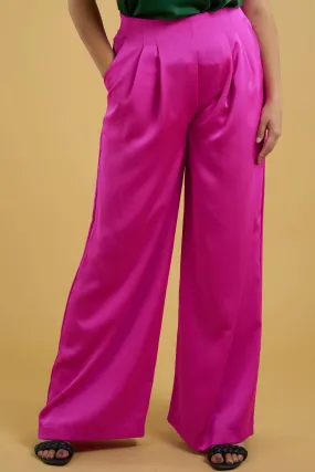 Magenta Wide Leg Pants for Curvy Figures