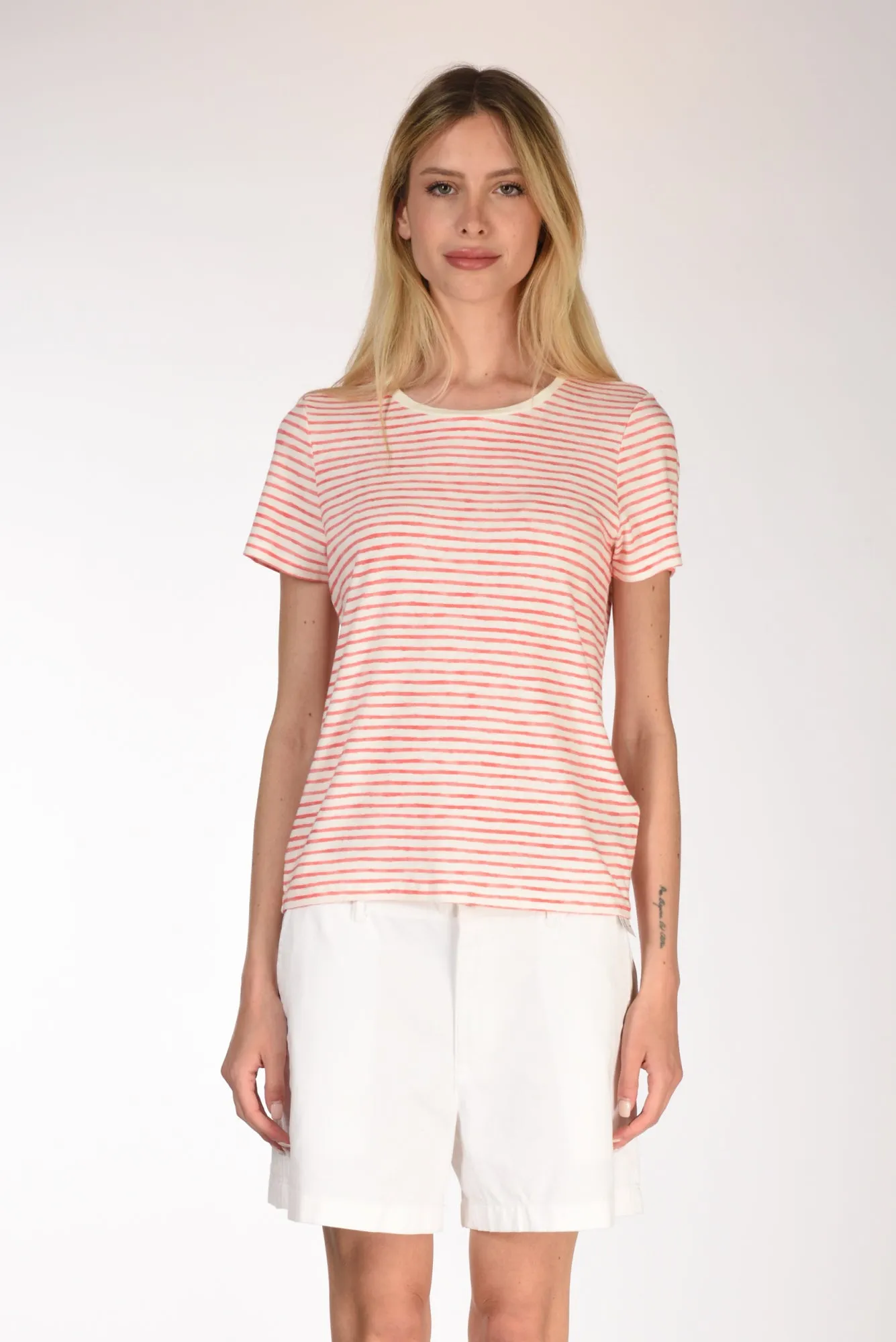 Majestic Filatures Paris Tshirt Righe Bianco/rosso Donna