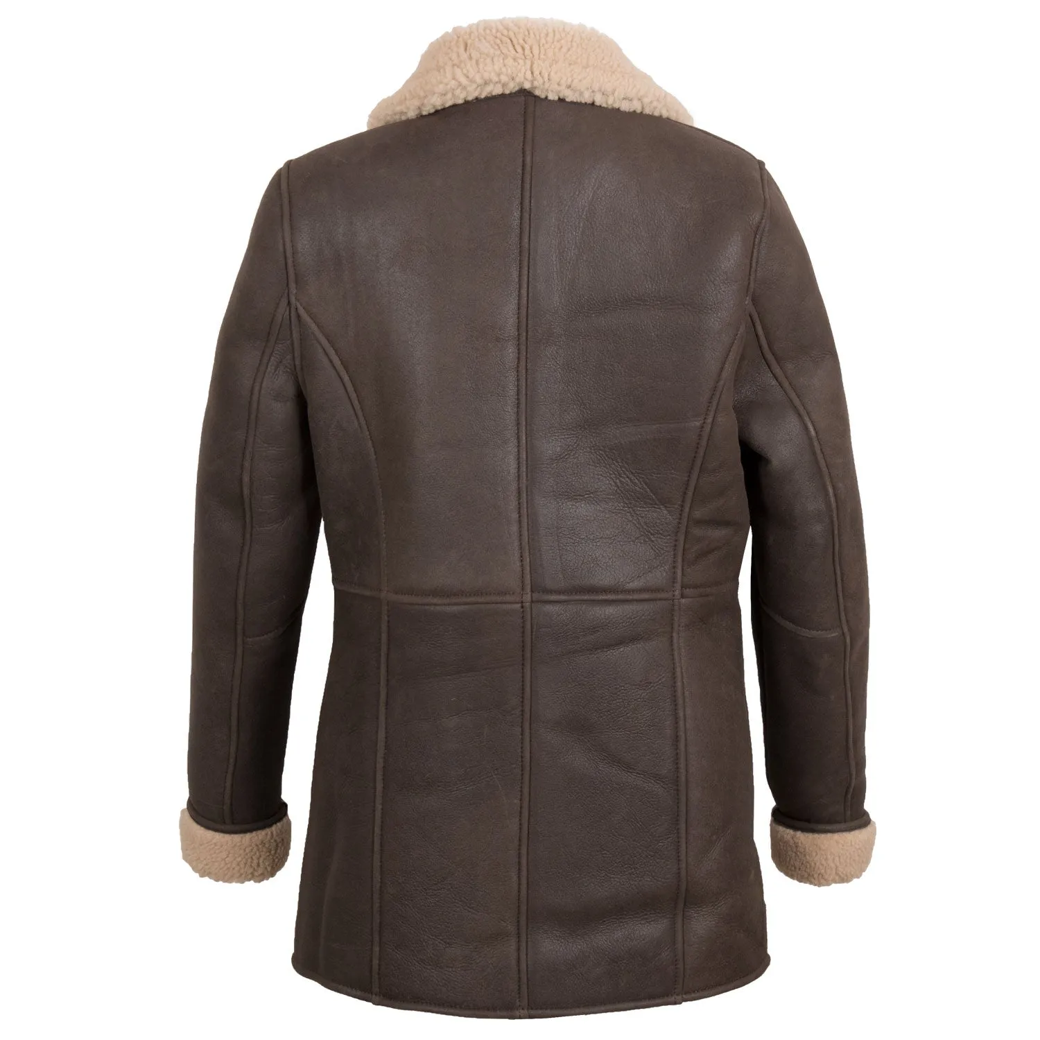 Maria Ladies Luxury Brown Sheepskin Coat