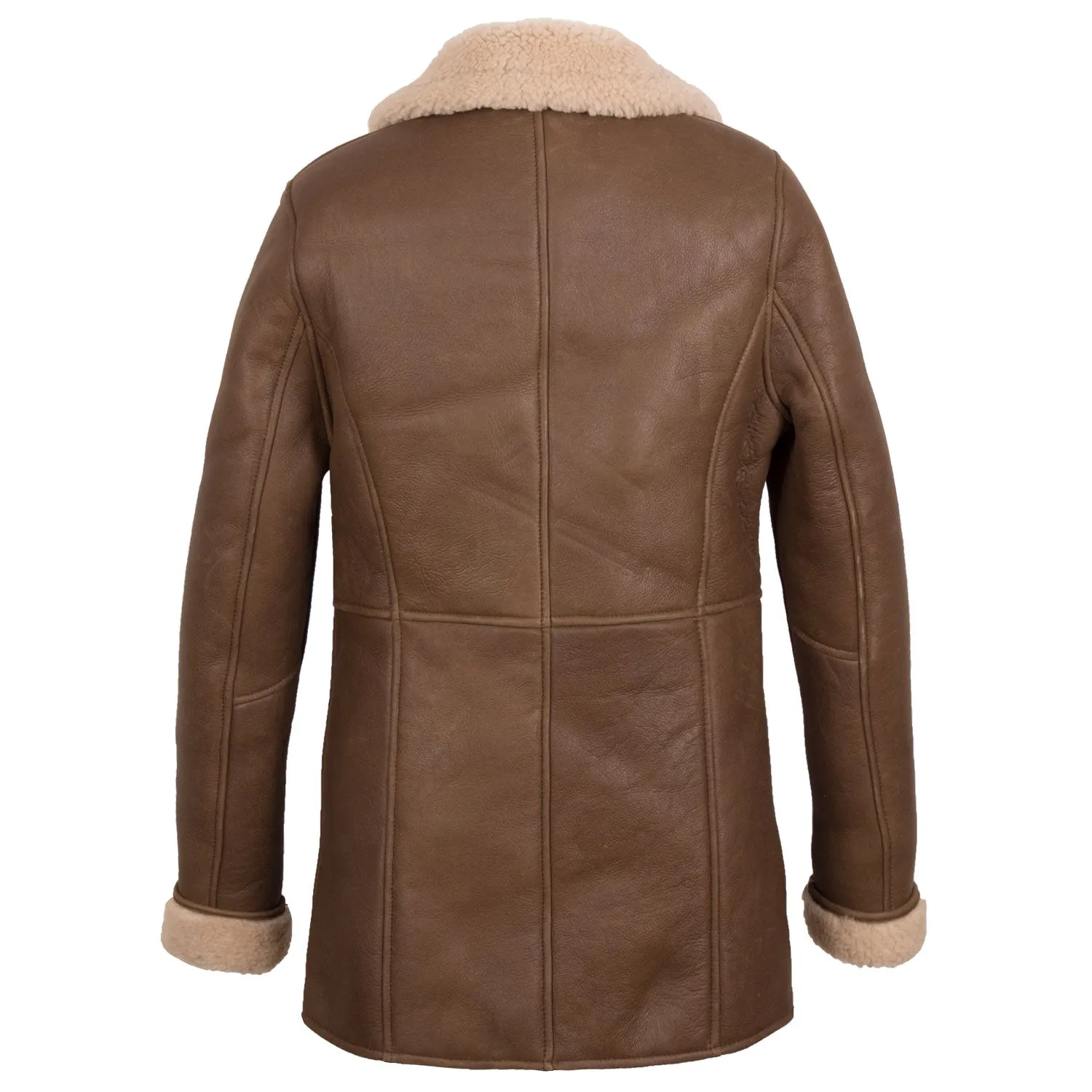 Maria Ladies Luxury Cognac Sheepskin Coat