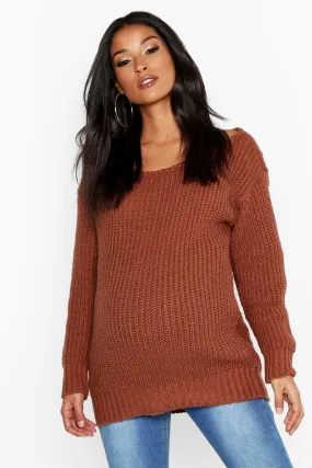 Maternity Boat Neck Sweater