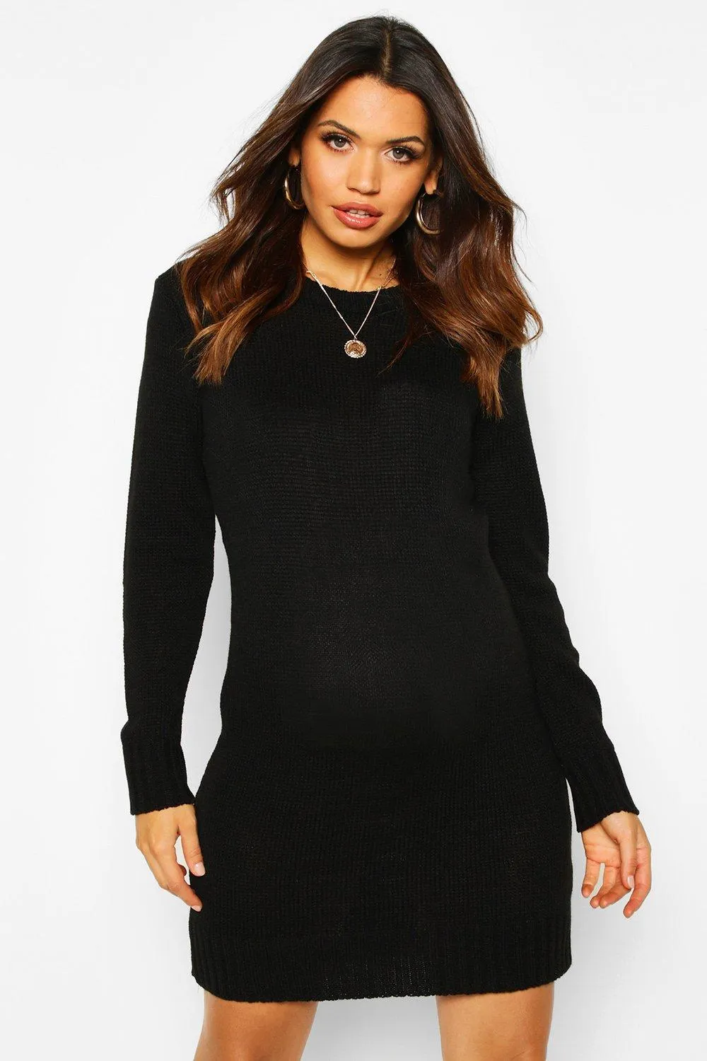 Maternity Crew Neck Sweater Dress