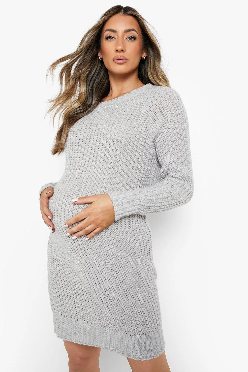 Maternity Soft Knit Sweater Dress