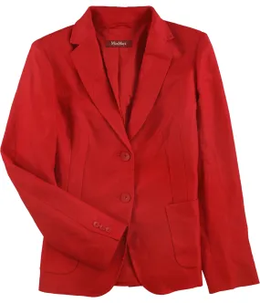 Maxmara Womens Solid Two Button Blazer Jacket