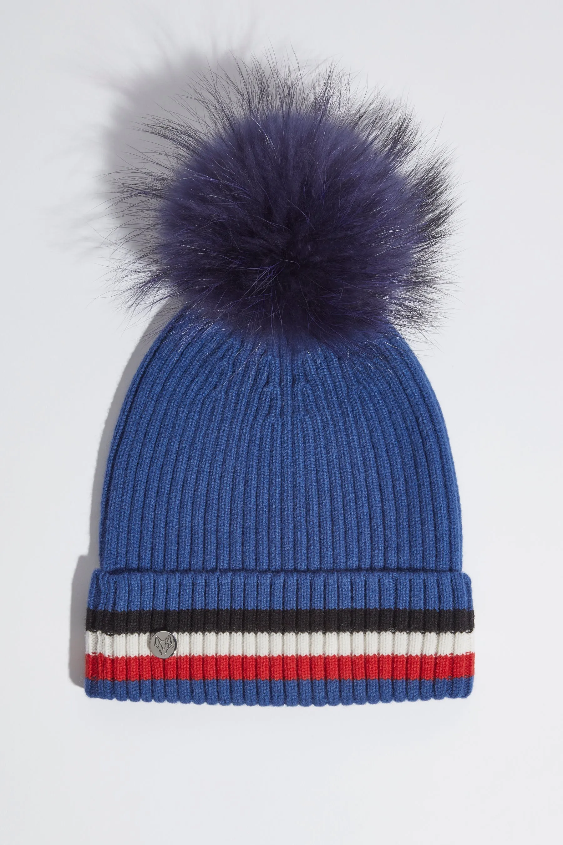 Mens Aston Merino Wool Pom Pom Hat - Blue