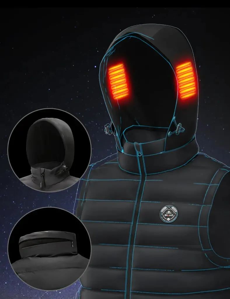 Men's Heated Vest with Retractable Heating Hood