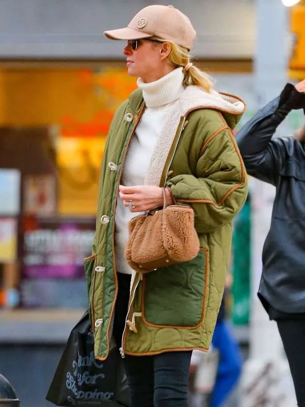 Nicky Hilton Green Hooded Jacket - New American Jackets