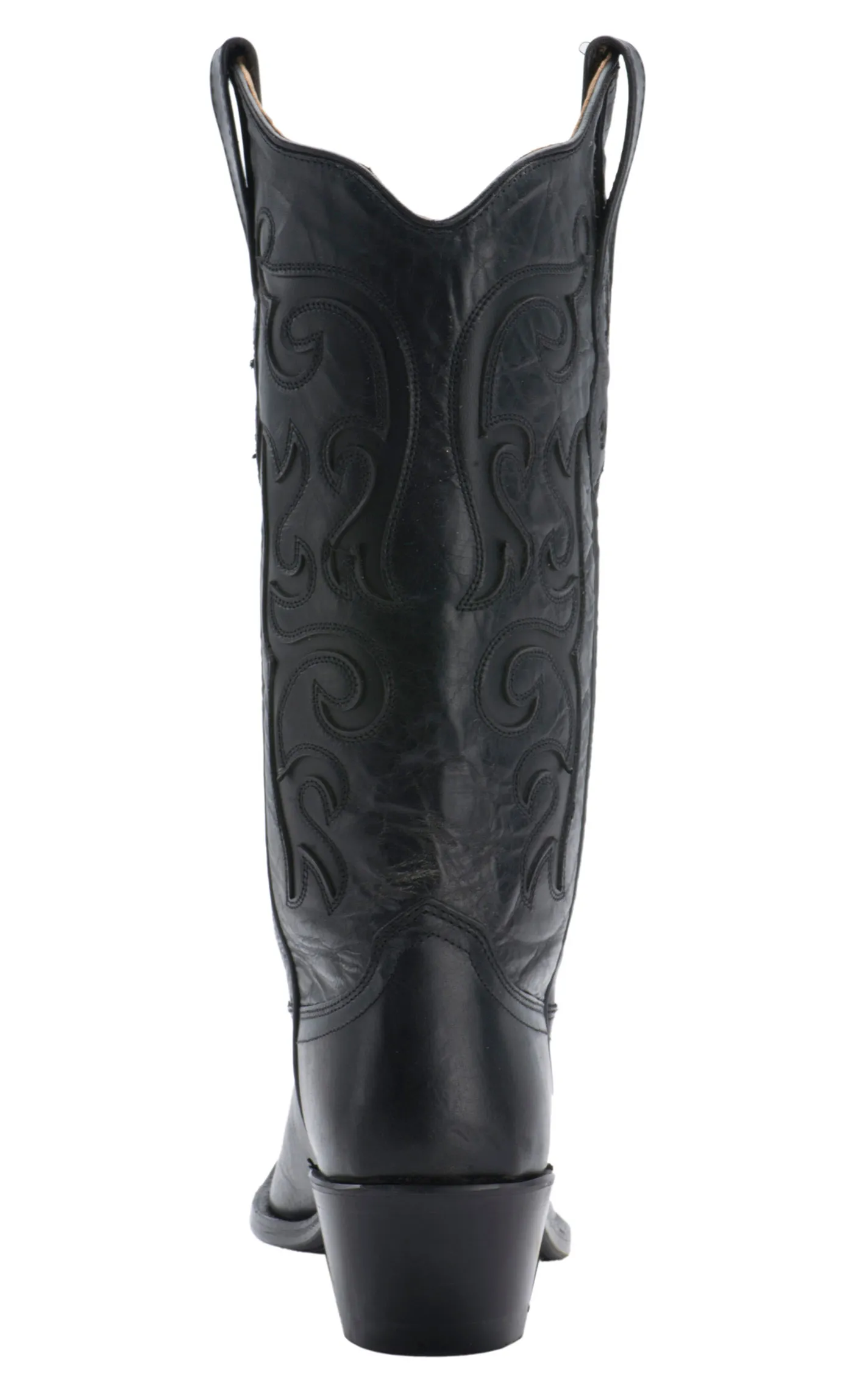 Old West Women's Classic Black Vineyard Snip Toe Cowboy Boot