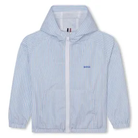 Pale Blue Hooded Windbreaker Jacket