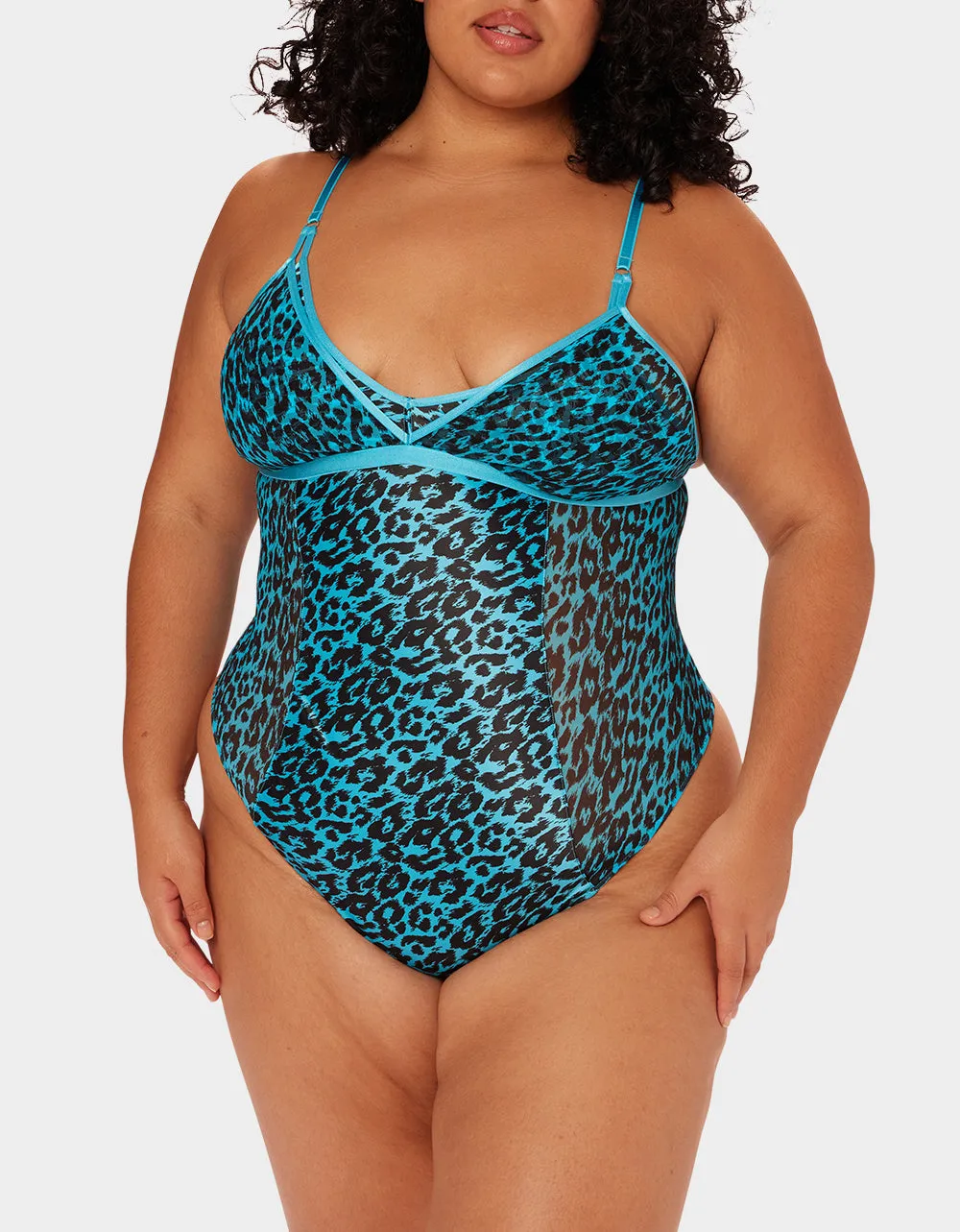 PARADE LEOPARD BODYSUIT BLUE