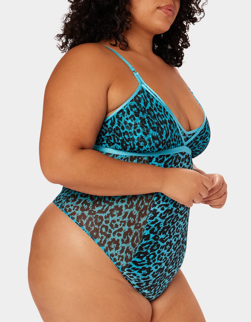 PARADE LEOPARD BODYSUIT BLUE