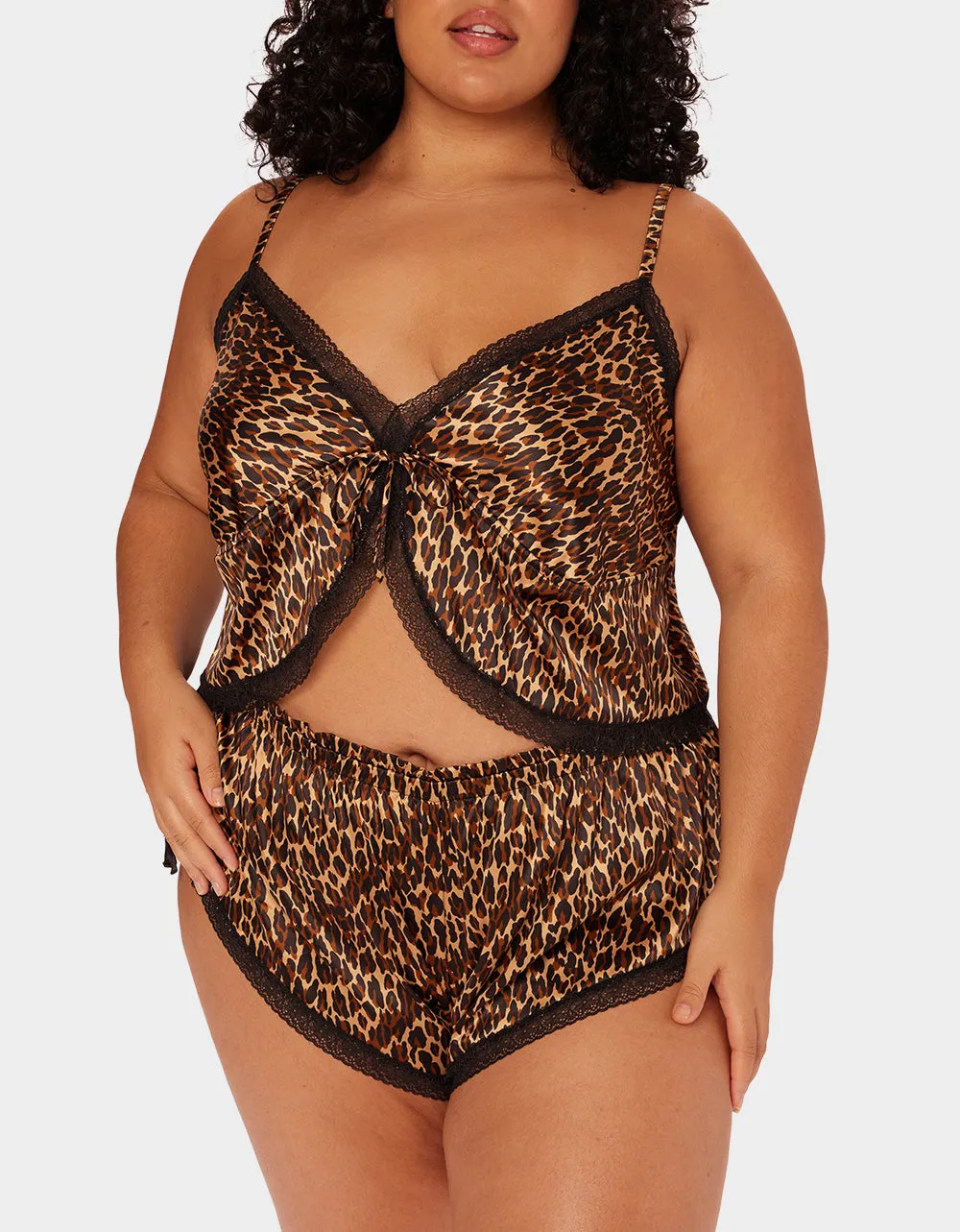 PARADE SATIN & LACE SHORT LEOPARD