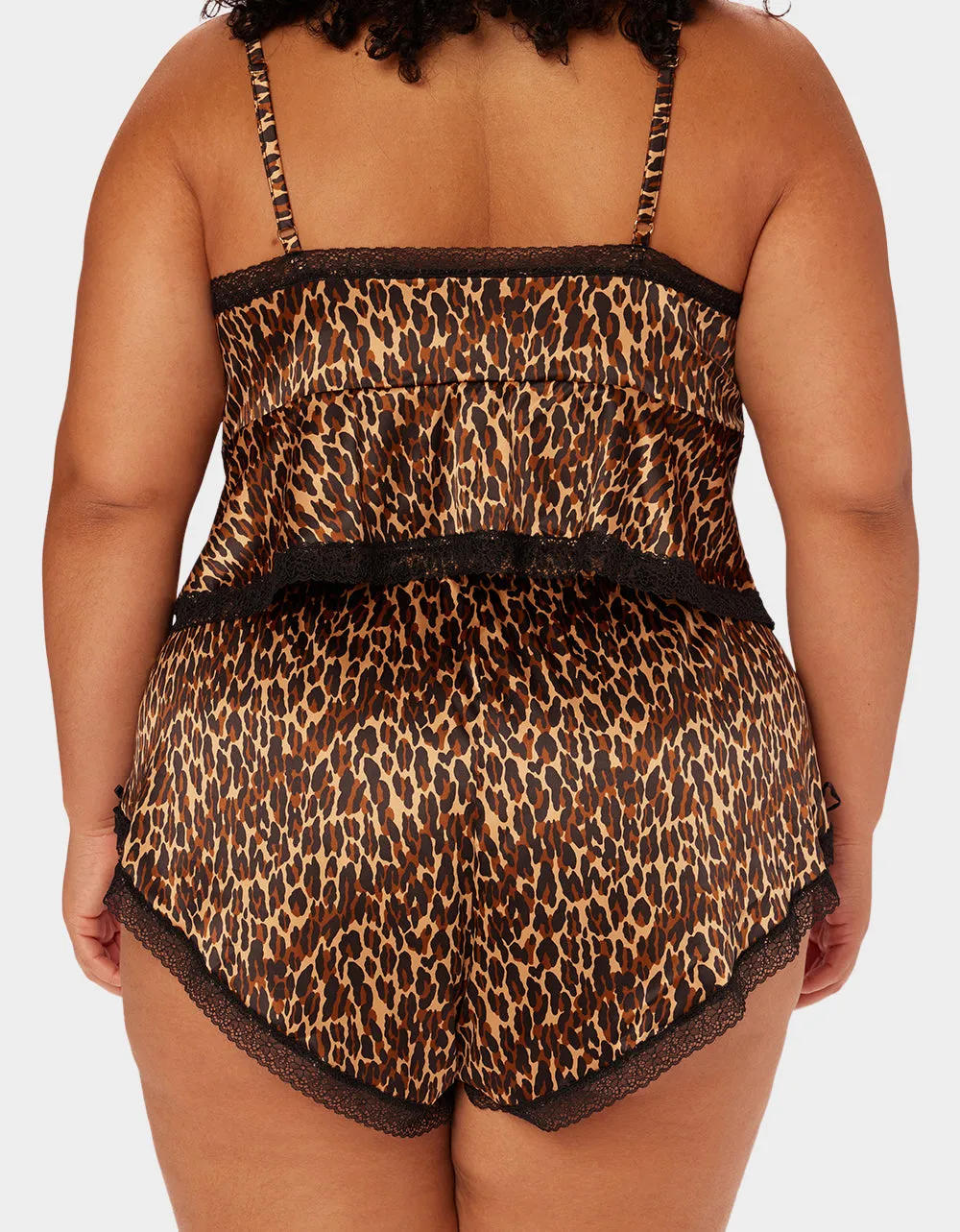 PARADE SATIN & LACE SHORT LEOPARD