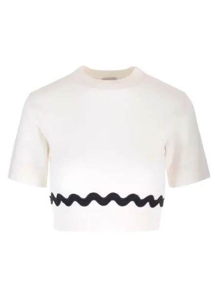 PATOU | Wool Plain Crew Neck Casual Style Short Sleeves Party Style