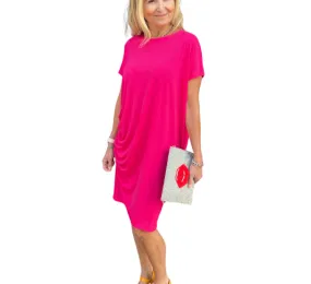 PL5169 Ruby Cocoon Dress with Ruching