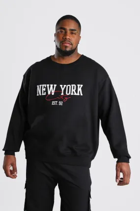 Plus Size New York Print Sweater