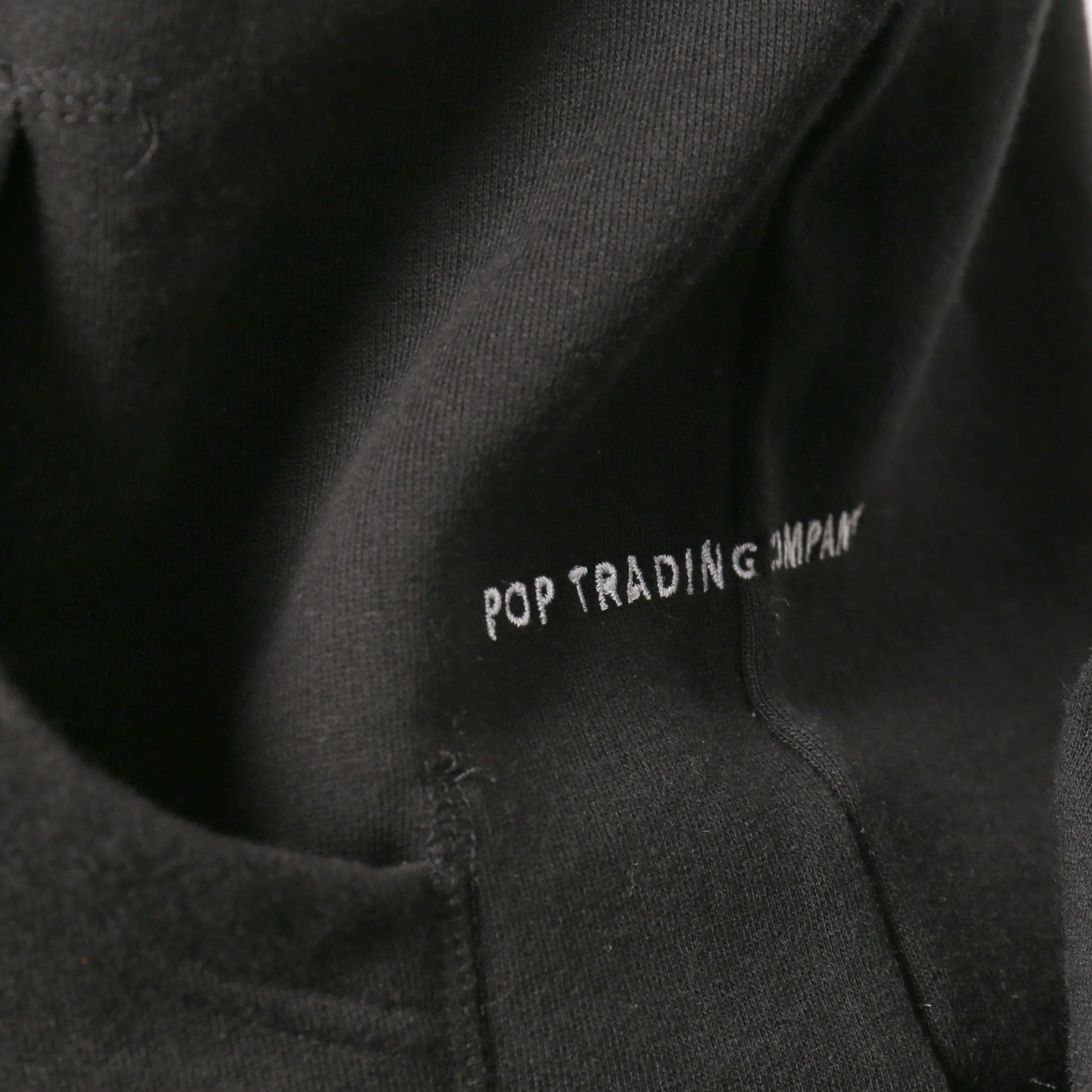 Pop Trading Double Zip Logo Hood Black - Pop Trading from Slam City Skates London UK