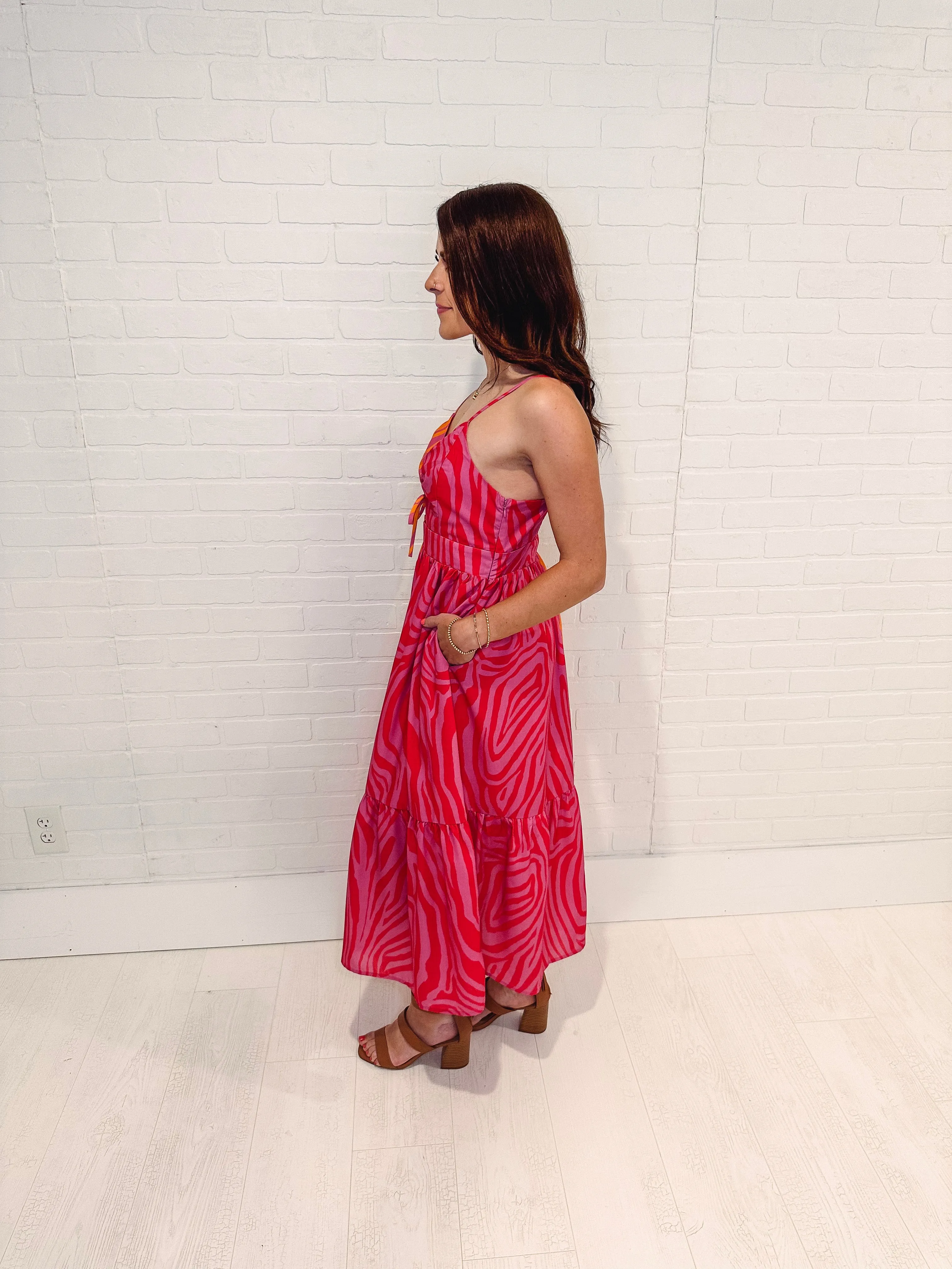 Shine Like the Sun Zebra Print Maxi Dress