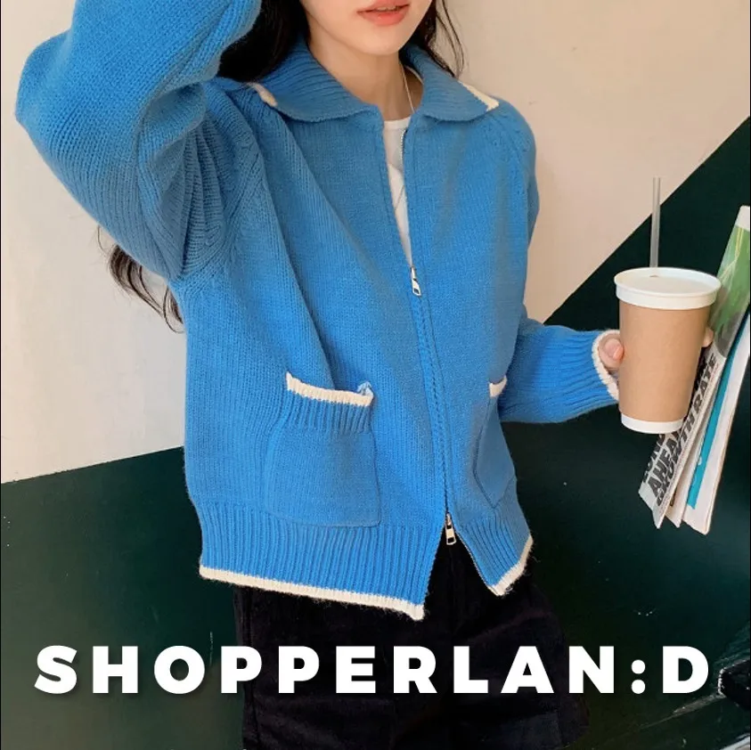 SHOPPERLAND | Stylish Bi-color Long Sleeves | Street Style Casual Wear | Office Style