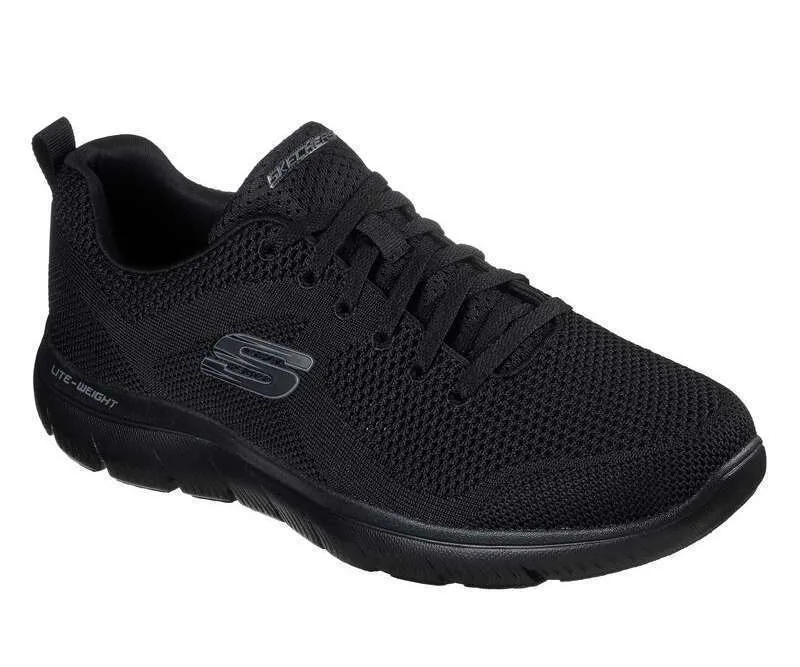 Skechers Women’s Summits Bungee Slip On  Wide Fit Shoes – Black