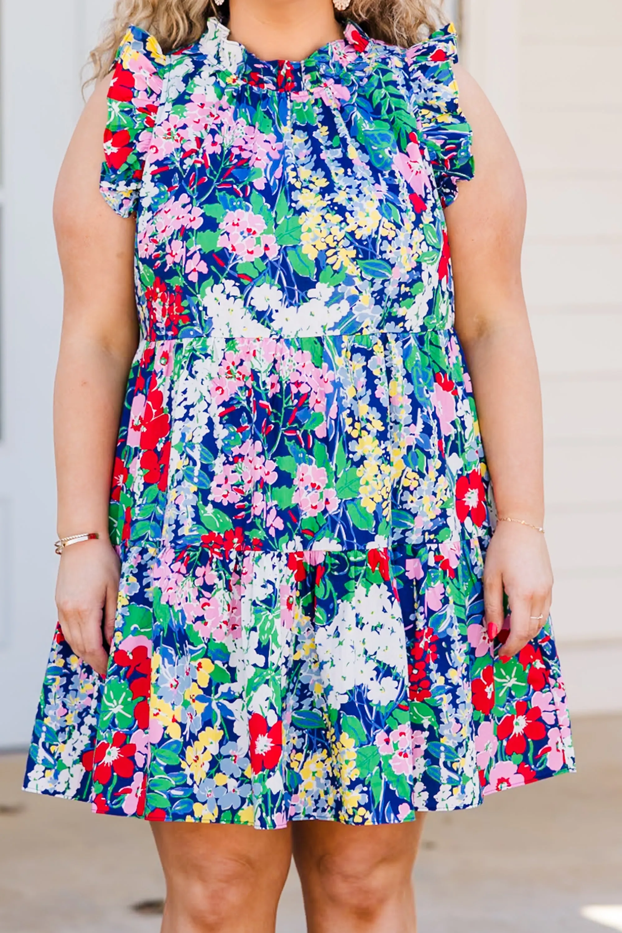 Spinning Around In Circles Dress, Navy