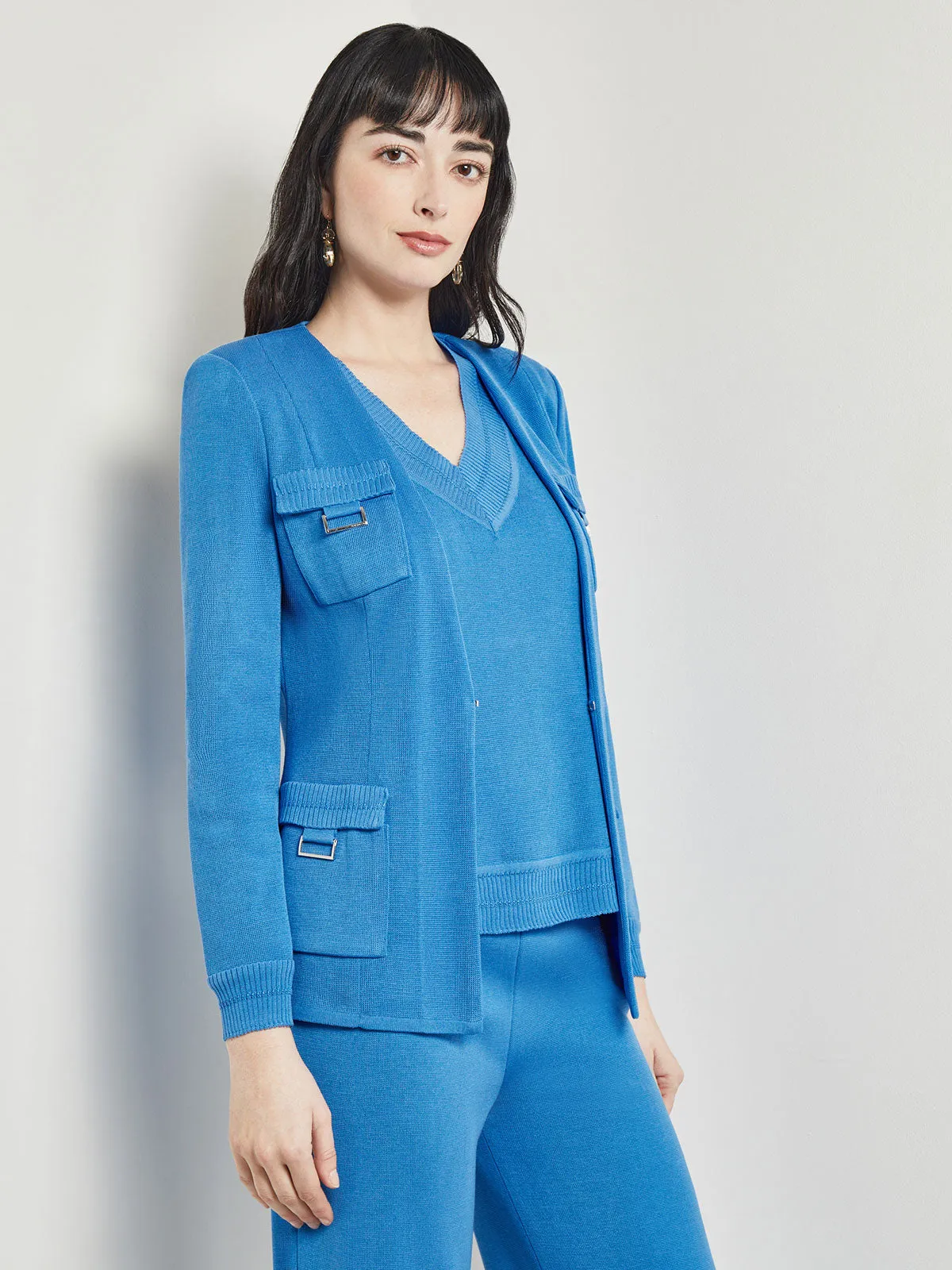 Tailored Fit Jacket - Ribbed Detail Flat Knit