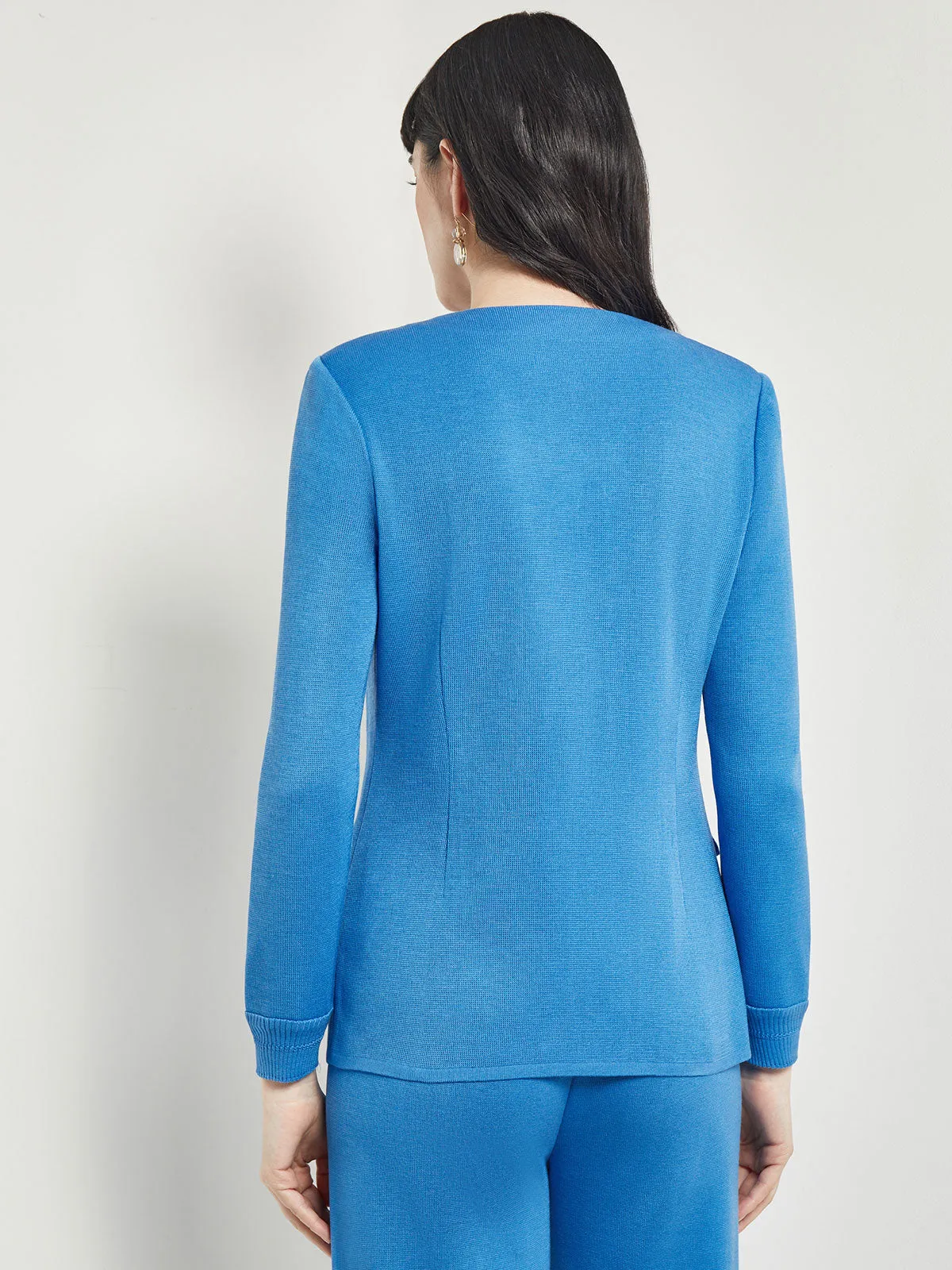 Tailored Fit Jacket - Ribbed Detail Flat Knit