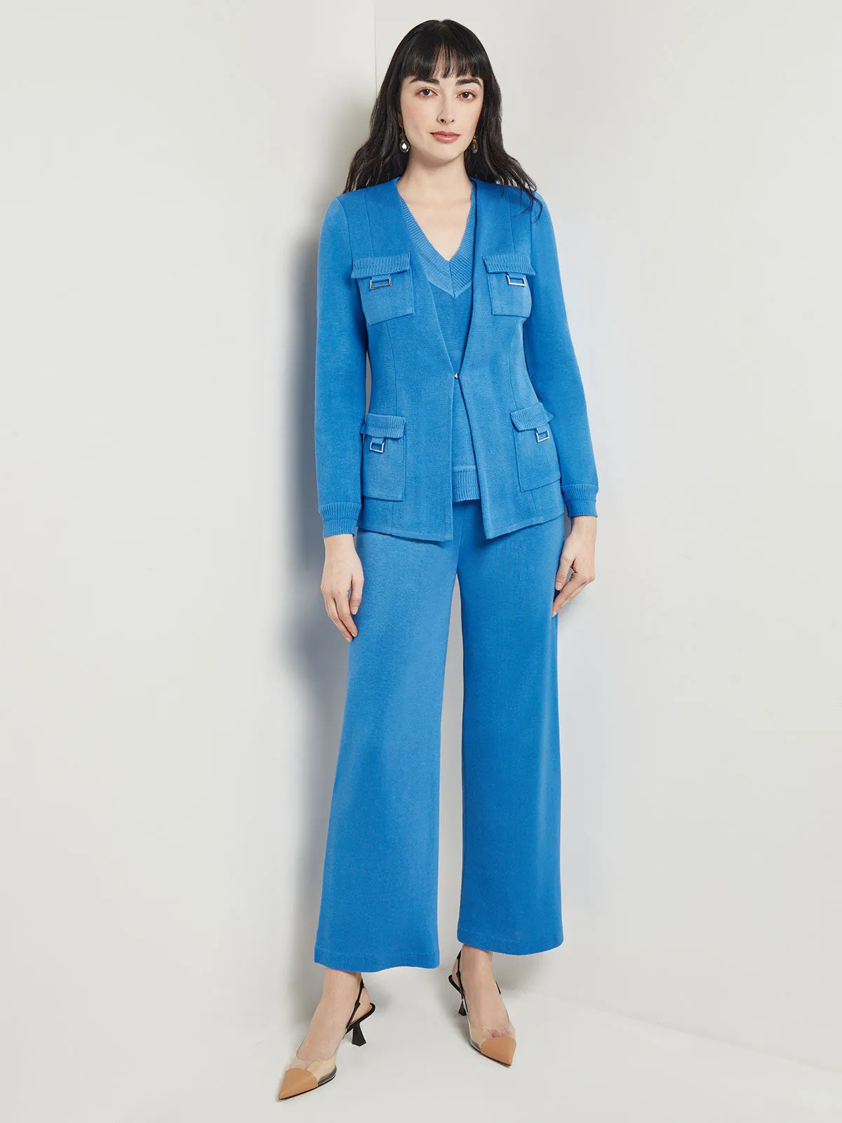 Tailored Fit Jacket - Ribbed Detail Flat Knit