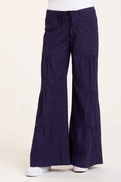 Terraced High-Waisted Wide-Leg Trousers
