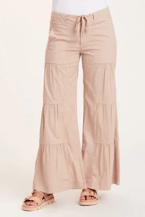 Terraced High-Waisted Wide-Leg Trousers
