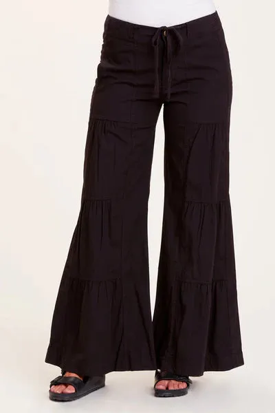 Terraced High-Waisted Wide-Leg Trousers
