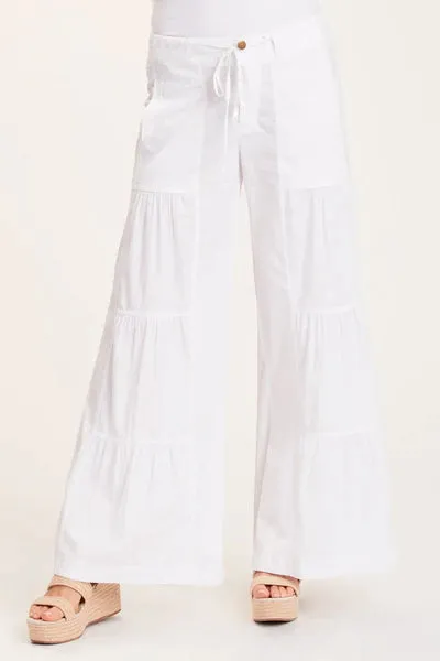 Terraced High-Waisted Wide-Leg Trousers
